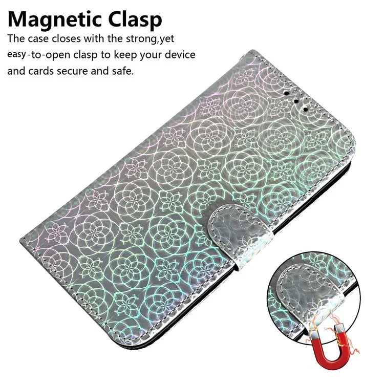 For Xiaomi Redmi Note 13 Pro 5G / Poco X6 5G Magnetic Case Dazzling Flower Phone Wallet Cover