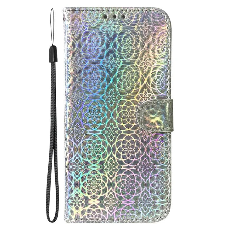 For Xiaomi Redmi Note 13 Pro 5G / Poco X6 5G Magnetic Case Dazzling Flower Phone Wallet Cover