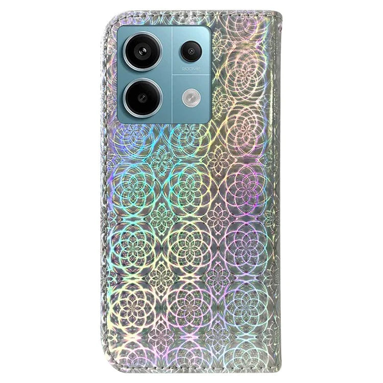 For Xiaomi Redmi Note 13 Pro 5G / Poco X6 5G Magnetic Case Dazzling Flower Phone Wallet Cover