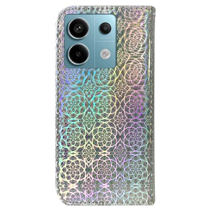 For Xiaomi Redmi Note 13 Pro 5G / Poco X6 5G Magnetic Case Dazzling Flower Phone Wallet Cover