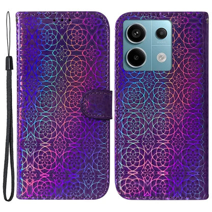 For Xiaomi Redmi Note 13 Pro 5G / Poco X6 5G Magnetic Case Dazzling Flower Phone Wallet Cover