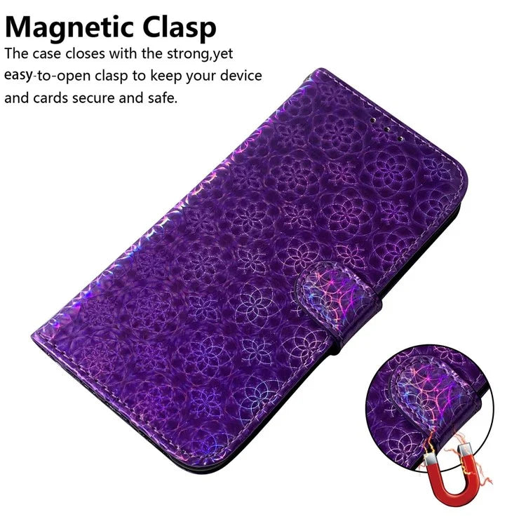 For Xiaomi Redmi Note 13 Pro 5G / Poco X6 5G Magnetic Case Dazzling Flower Phone Wallet Cover