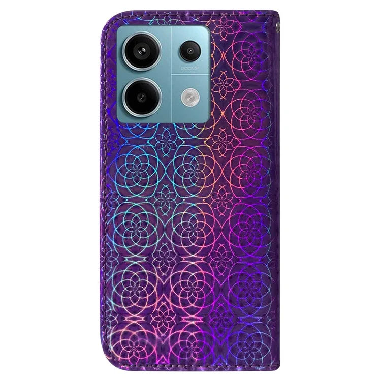 For Xiaomi Redmi Note 13 Pro 5G / Poco X6 5G Magnetic Case Dazzling Flower Phone Wallet Cover