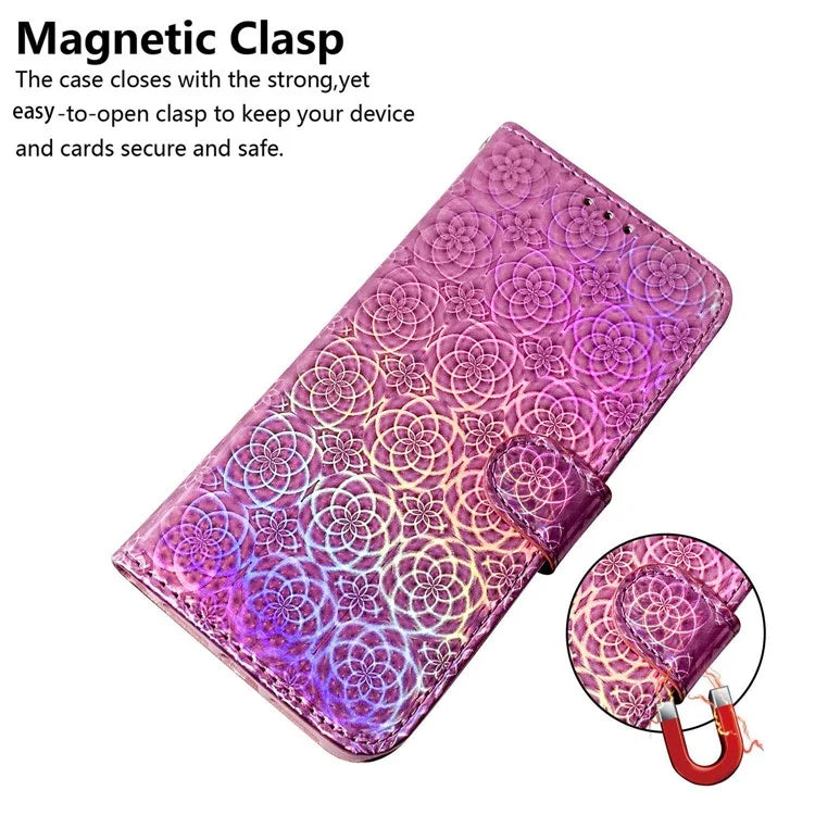 For Xiaomi Redmi Note 13 Pro 5G / Poco X6 5G Magnetic Case Dazzling Flower Phone Wallet Cover