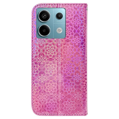 For Xiaomi Redmi Note 13 Pro 5G / Poco X6 5G Magnetic Case Dazzling Flower Phone Wallet Cover
