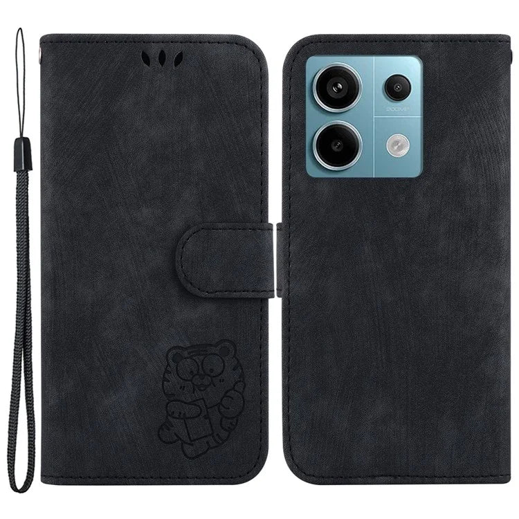 For Xiaomi Redmi Note 13 Pro 5G / Poco X6 5G PU Leather Flip Cover Wallet Stand Tiger Pattern Phone Case