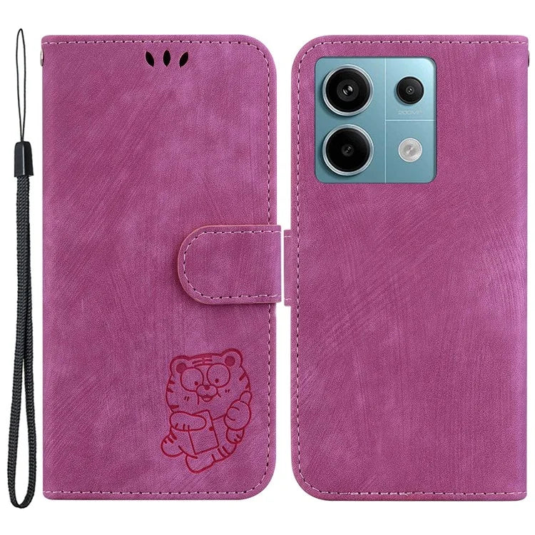 For Xiaomi Redmi Note 13 Pro 5G / Poco X6 5G PU Leather Flip Cover Wallet Stand Tiger Pattern Phone Case