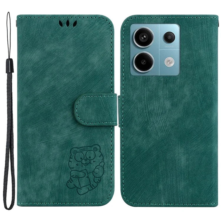 For Xiaomi Redmi Note 13 Pro 5G / Poco X6 5G PU Leather Flip Cover Wallet Stand Tiger Pattern Phone Case