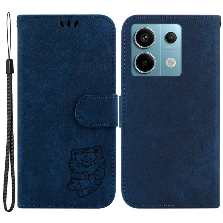 For Xiaomi Redmi Note 13 Pro 5G / Poco X6 5G PU Leather Flip Cover Wallet Stand Tiger Pattern Phone Case