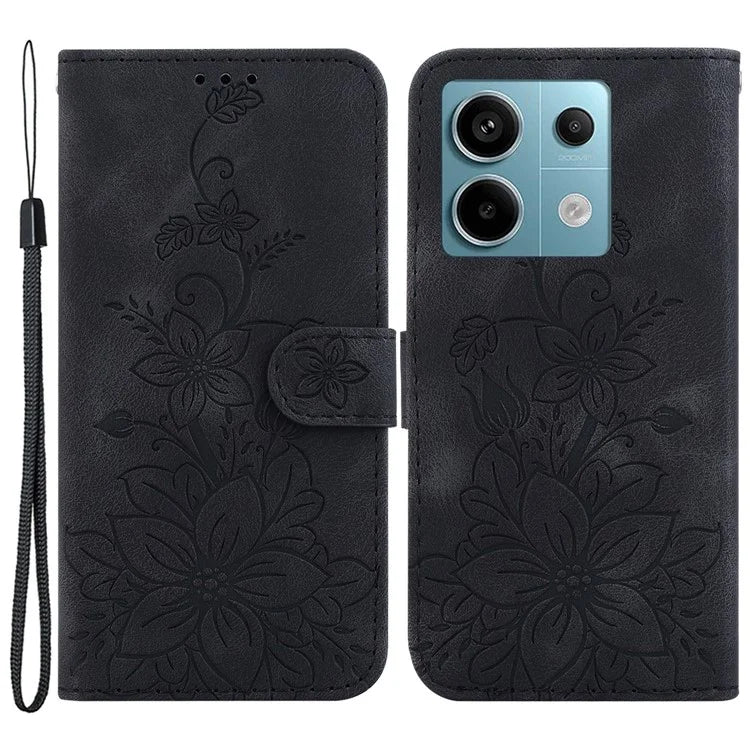 For Xiaomi Redmi Note 13 Pro 5G / Poco X6 5G Phone Cover Flower Wallet Leather Case with Card Holder