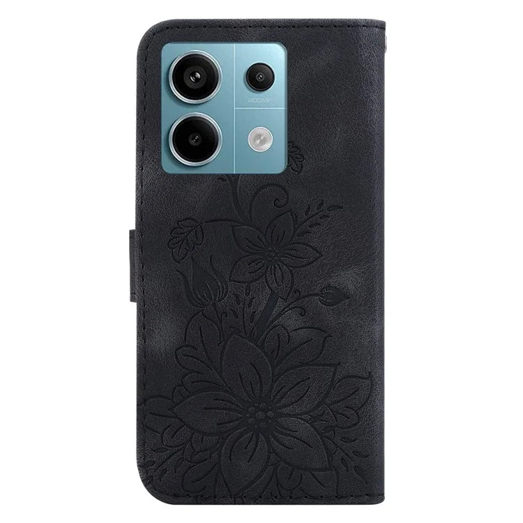 For Xiaomi Redmi Note 13 Pro 5G / Poco X6 5G Phone Cover Flower Wallet Leather Case with Card Holder