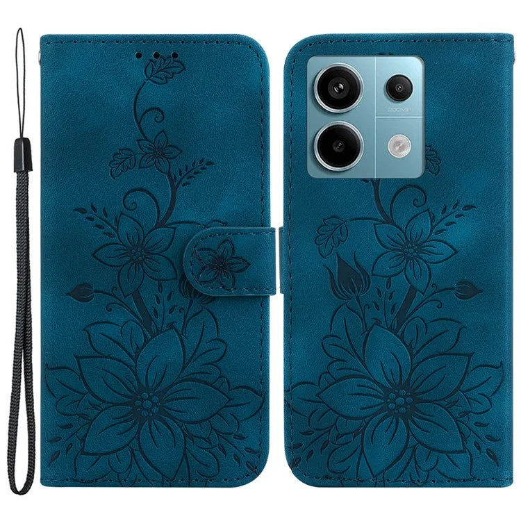 For Xiaomi Redmi Note 13 Pro 5G / Poco X6 5G Phone Cover Flower Wallet Leather Case with Card Holder