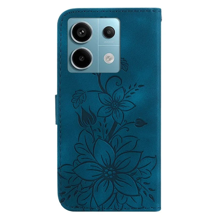For Xiaomi Redmi Note 13 Pro 5G / Poco X6 5G Phone Cover Flower Wallet Leather Case with Card Holder