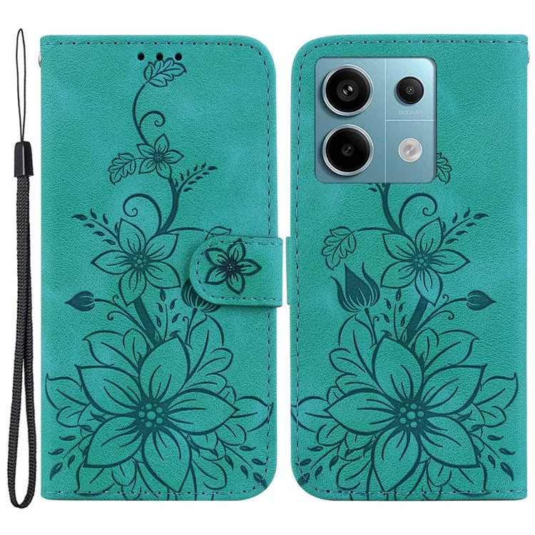 For Xiaomi Redmi Note 13 Pro 5G / Poco X6 5G Phone Cover Flower Wallet Leather Case with Card Holder