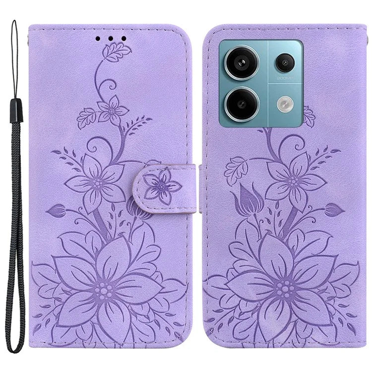 For Xiaomi Redmi Note 13 Pro 5G / Poco X6 5G Phone Cover Flower Wallet Leather Case with Card Holder