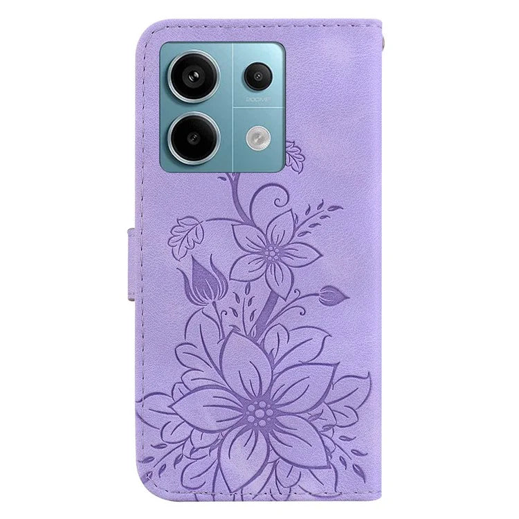 For Xiaomi Redmi Note 13 Pro 5G / Poco X6 5G Phone Cover Flower Wallet Leather Case with Card Holder