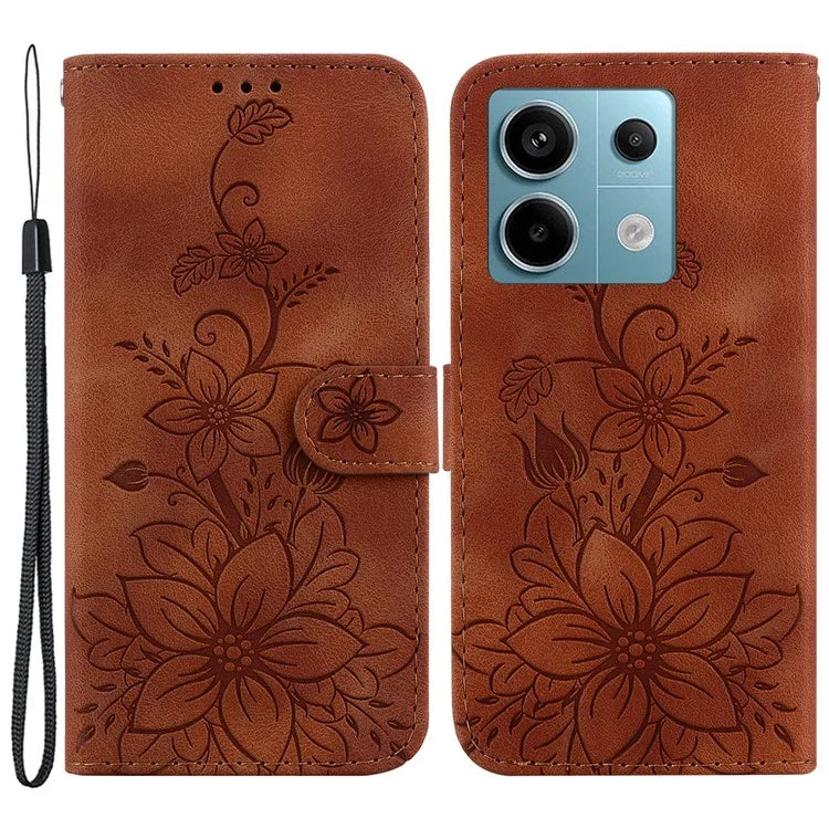 For Xiaomi Redmi Note 13 Pro 5G / Poco X6 5G Phone Cover Flower Wallet Leather Case with Card Holder