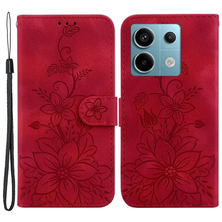 For Xiaomi Redmi Note 13 Pro 5G / Poco X6 5G Phone Cover Flower Wallet Leather Case with Card Holder