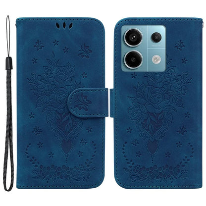 For Xiaomi Redmi Note 13 Pro 5G / Poco X6 5G Case Imprinted Rose Butterfly Phone Stand Cover