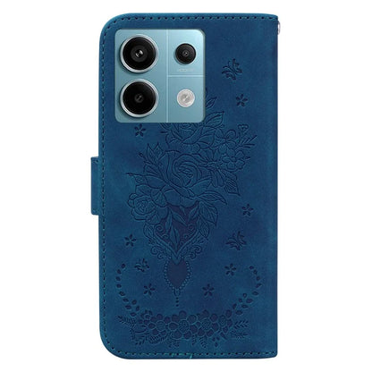 For Xiaomi Redmi Note 13 Pro 5G / Poco X6 5G Case Imprinted Rose Butterfly Phone Stand Cover