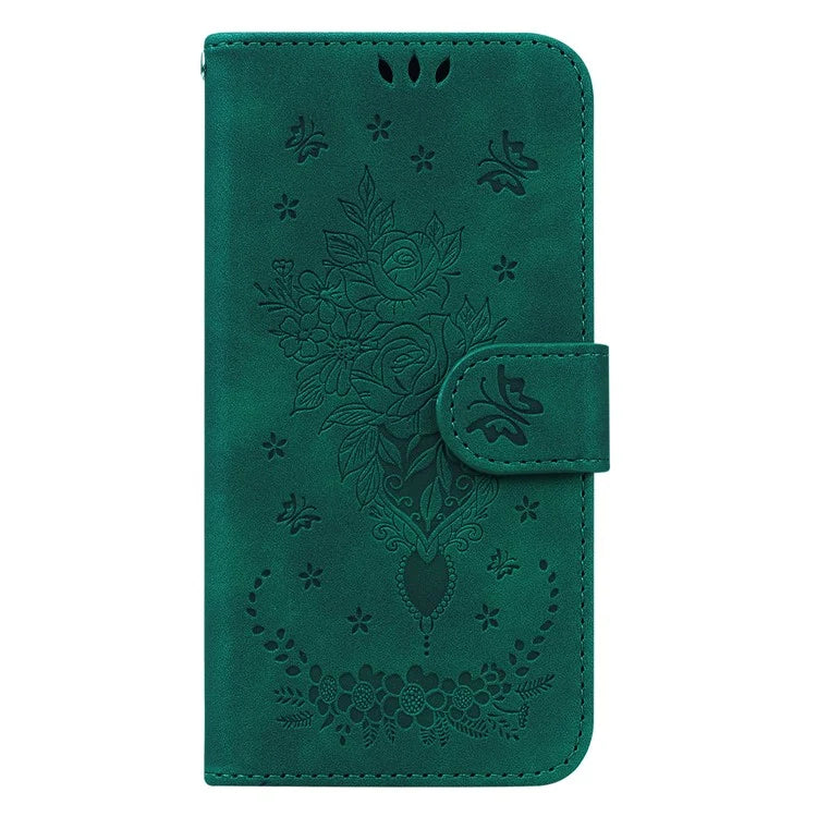 For Xiaomi Redmi Note 13 Pro 5G / Poco X6 5G Case Imprinted Rose Butterfly Phone Stand Cover