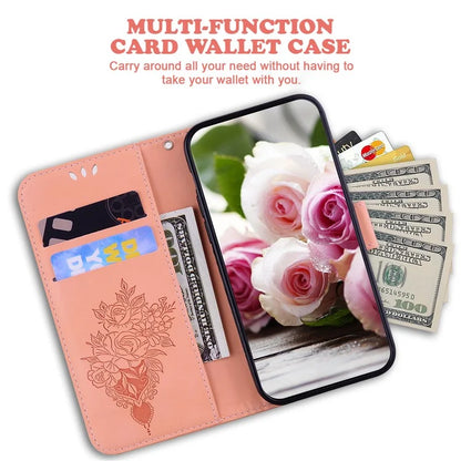 For Xiaomi Redmi Note 13 Pro 5G / Poco X6 5G Case Imprinted Rose Butterfly Phone Stand Cover
