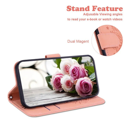 For Xiaomi Redmi Note 13 Pro 5G / Poco X6 5G Case Imprinted Rose Butterfly Phone Stand Cover
