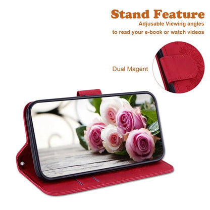 For Xiaomi Redmi Note 13 Pro 5G / Poco X6 5G Case Imprinted Rose Butterfly Phone Stand Cover