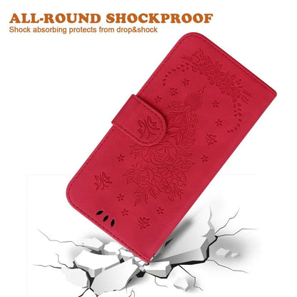 For Xiaomi Redmi Note 13 Pro 5G / Poco X6 5G Case Imprinted Rose Butterfly Phone Stand Cover