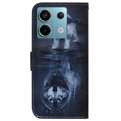 For Xiaomi Redmi Note 13 Pro 5G / Poco X6 5G Leather Case Stand Phone Cover 3D Creative Pattern Design and Wolf