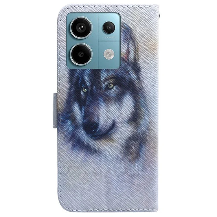 For Xiaomi Redmi Note 13 Pro 5G / Poco X6 5G Leather Case Stand Phone Cover 3D Creative Pattern Design