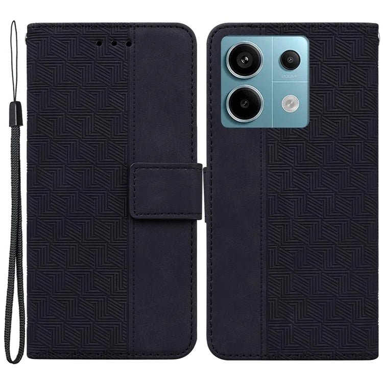 For Xiaomi Redmi Note 13 Pro 5G / Poco X6 5G Leather Flip Phone Case Wallet Cover Geometry Pattern