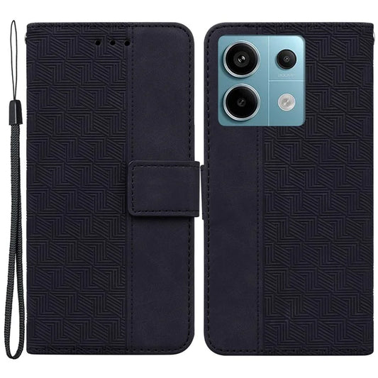 For Xiaomi Redmi Note 13 Pro 5G / Poco X6 5G Leather Flip Phone Case Wallet Cover Geometry Pattern