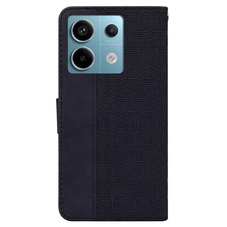For Xiaomi Redmi Note 13 Pro 5G / Poco X6 5G Leather Flip Phone Case Wallet Cover Geometry Pattern