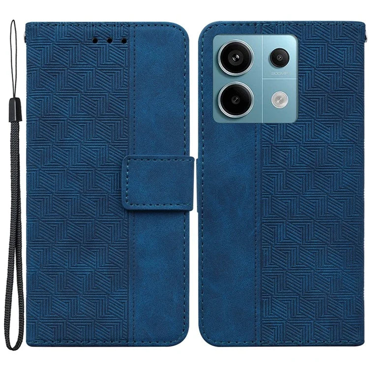 For Xiaomi Redmi Note 13 Pro 5G / Poco X6 5G Leather Flip Phone Case Wallet Cover Geometry Pattern