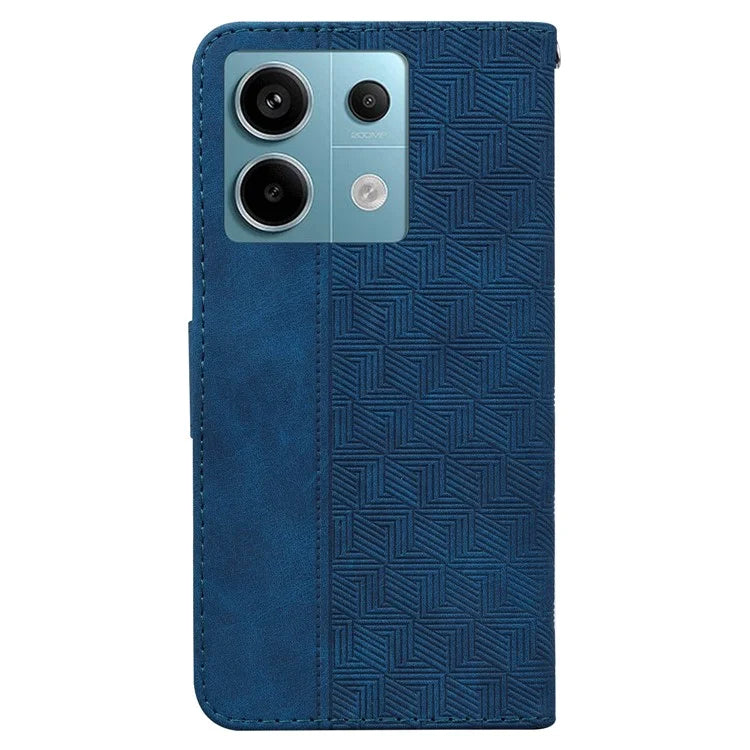 For Xiaomi Redmi Note 13 Pro 5G / Poco X6 5G Leather Flip Phone Case Wallet Cover Geometry Pattern