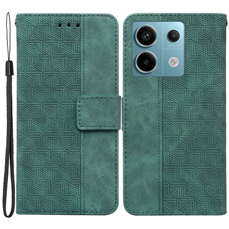 For Xiaomi Redmi Note 13 Pro 5G / Poco X6 5G Leather Flip Phone Case Wallet Cover Geometry Pattern