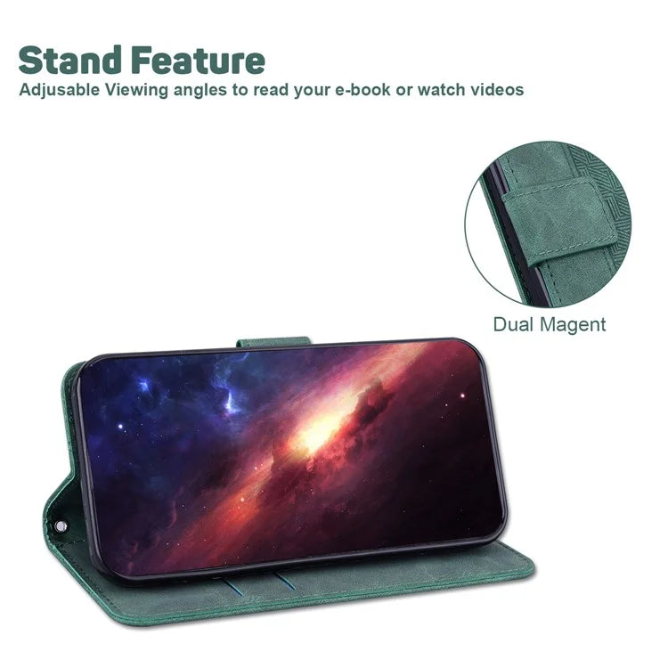For Xiaomi Redmi Note 13 Pro 5G / Poco X6 5G Leather Flip Phone Case Wallet Cover Geometry Pattern
