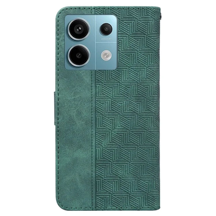 For Xiaomi Redmi Note 13 Pro 5G / Poco X6 5G Leather Flip Phone Case Wallet Cover Geometry Pattern