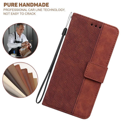 For Xiaomi Redmi Note 13 Pro 5G / Poco X6 5G Leather Flip Phone Case Wallet Cover Geometry Pattern
