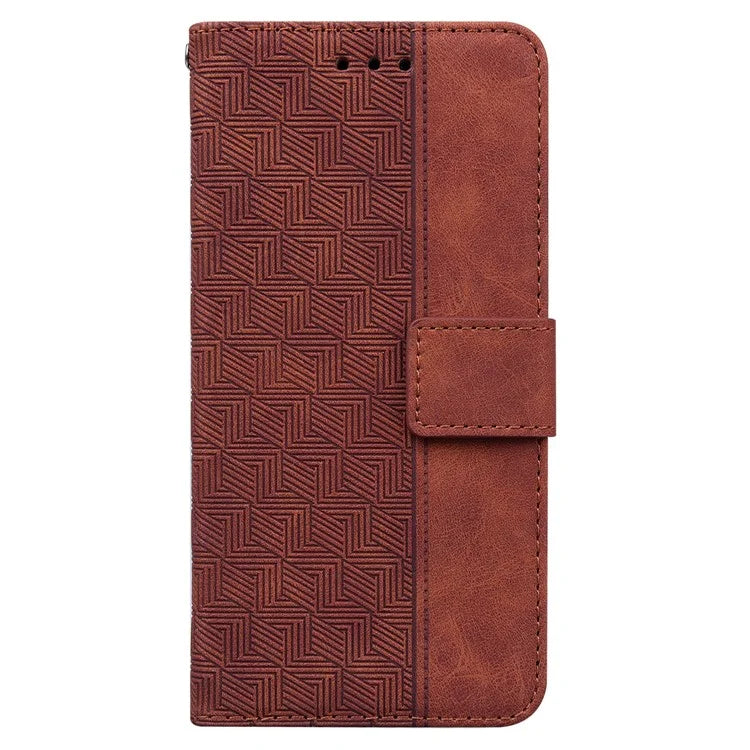 For Xiaomi Redmi Note 13 Pro 5G / Poco X6 5G Leather Flip Phone Case Wallet Cover Geometry Pattern