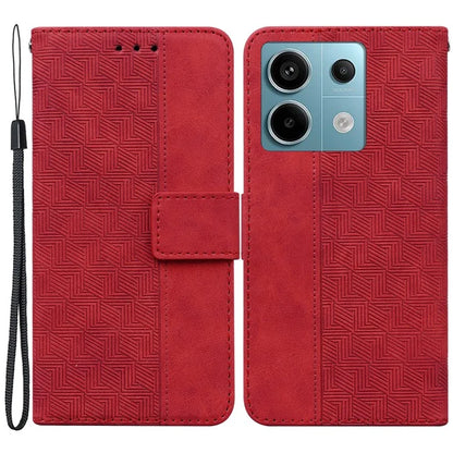 For Xiaomi Redmi Note 13 Pro 5G / Poco X6 5G Leather Flip Phone Case Wallet Cover Geometry Pattern