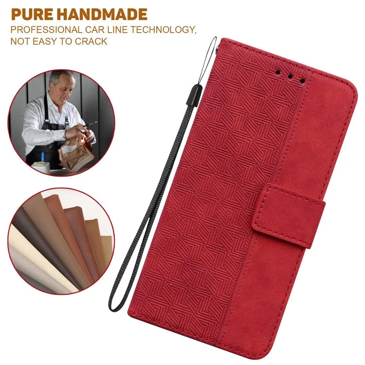 For Xiaomi Redmi Note 13 Pro 5G / Poco X6 5G Leather Flip Phone Case Wallet Cover Geometry Pattern