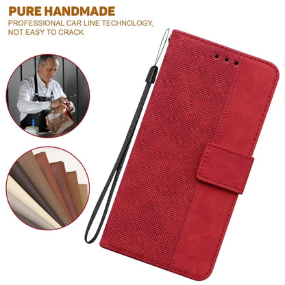 For Xiaomi Redmi Note 13 Pro 5G / Poco X6 5G Leather Flip Phone Case Wallet Cover Geometry Pattern