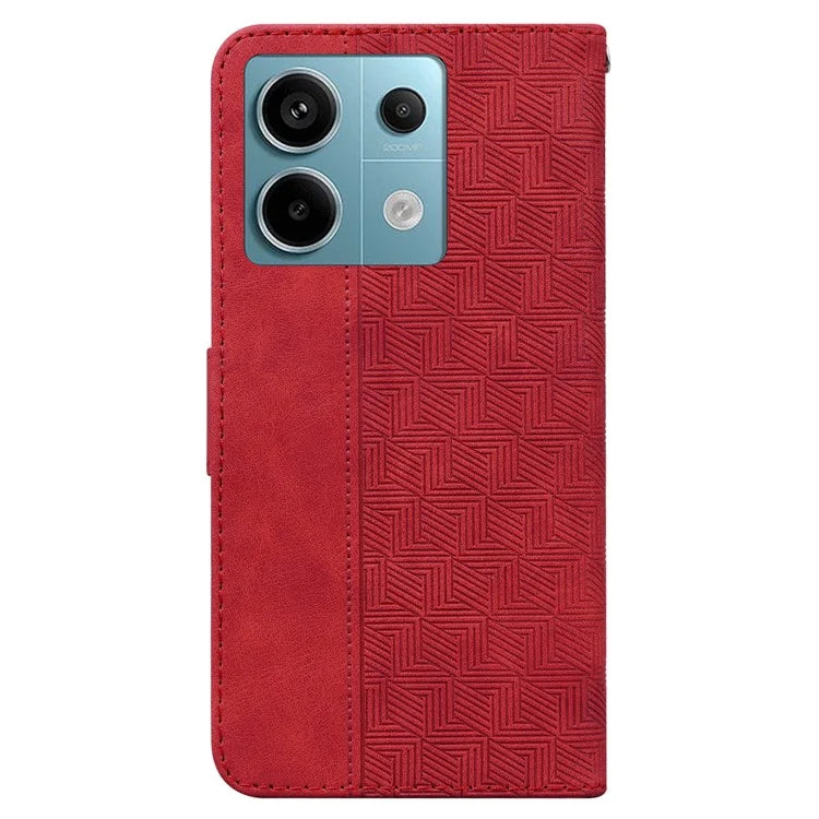 For Xiaomi Redmi Note 13 Pro 5G / Poco X6 5G Leather Flip Phone Case Wallet Cover Geometry Pattern