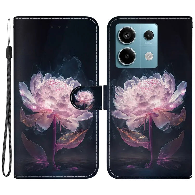 For Xiaomi Redmi Note 13 Pro 5G / Poco X6 5G Wallet Case Phone Leather Cover Pattern Printing