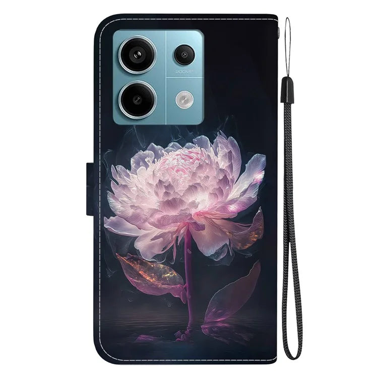 For Xiaomi Redmi Note 13 Pro 5G / Poco X6 5G Wallet Case Phone Leather Cover Pattern Printing