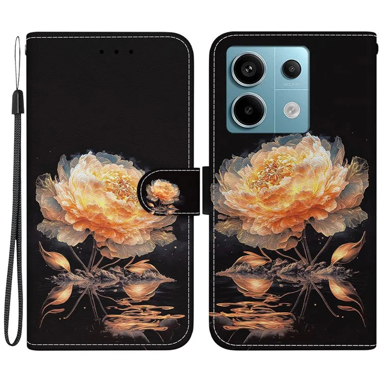 For Xiaomi Redmi Note 13 Pro 5G / Poco X6 5G Wallet Case Phone Leather Cover Pattern Printing