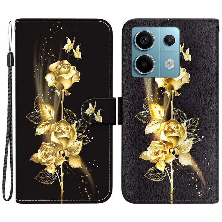 For Xiaomi Redmi Note 13 Pro 5G / Poco X6 5G Wallet Case Phone Leather Cover Pattern Printing