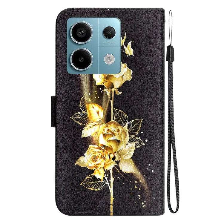 For Xiaomi Redmi Note 13 Pro 5G / Poco X6 5G Wallet Case Phone Leather Cover Pattern Printing